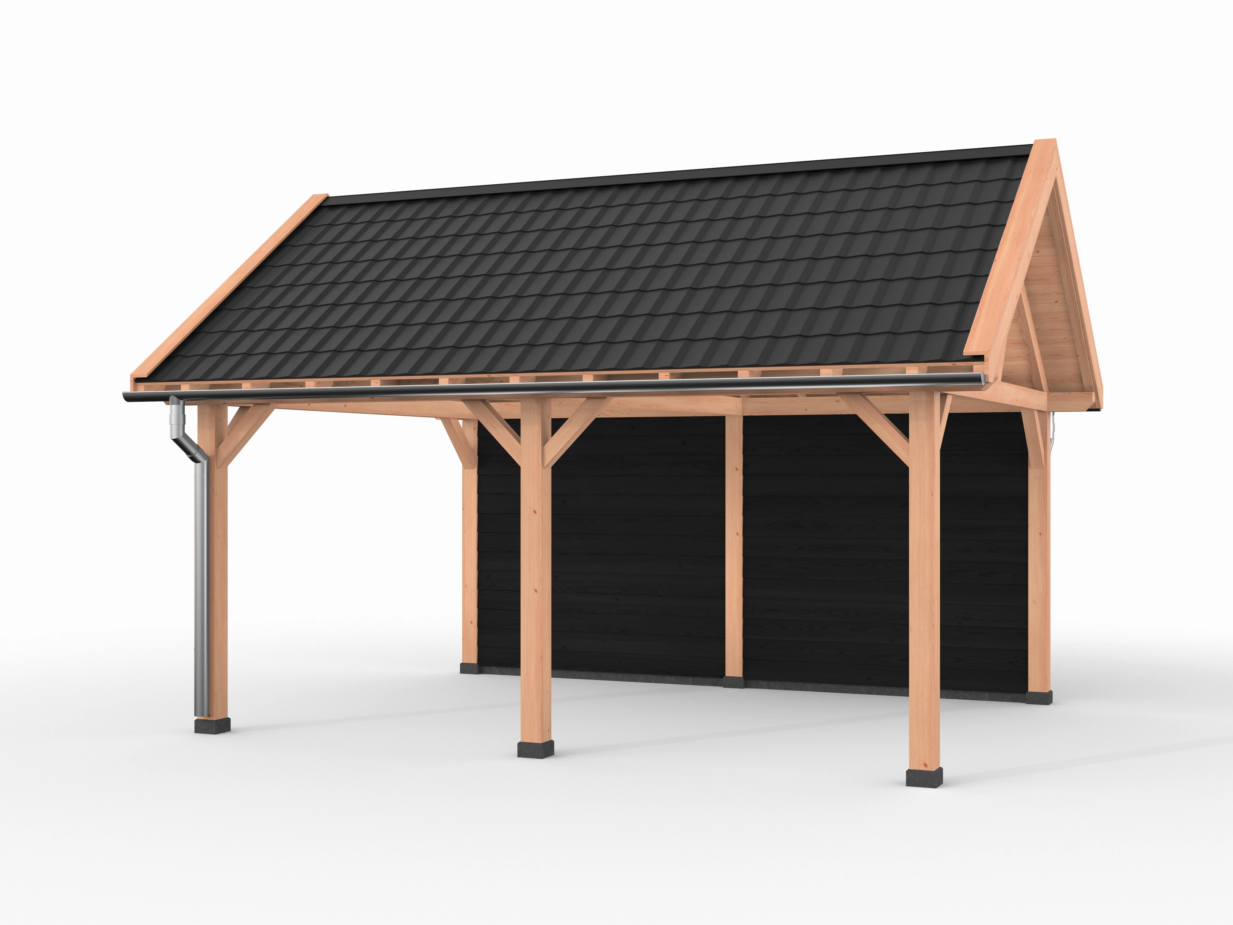 Douglas overkapping zadeldak, 600 x 400, met achterwand, Westwood Vrijbuiter - Afbeelding 3